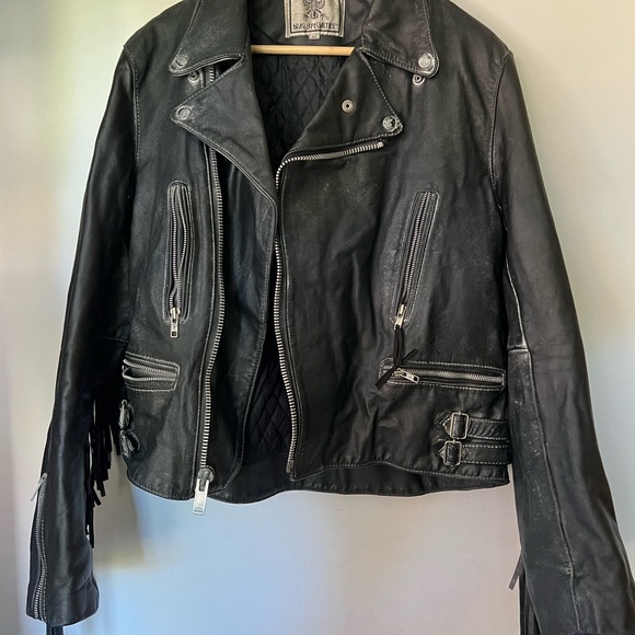 Super cool 90s  fringe vintage leather jacket - Picture 6 of 8